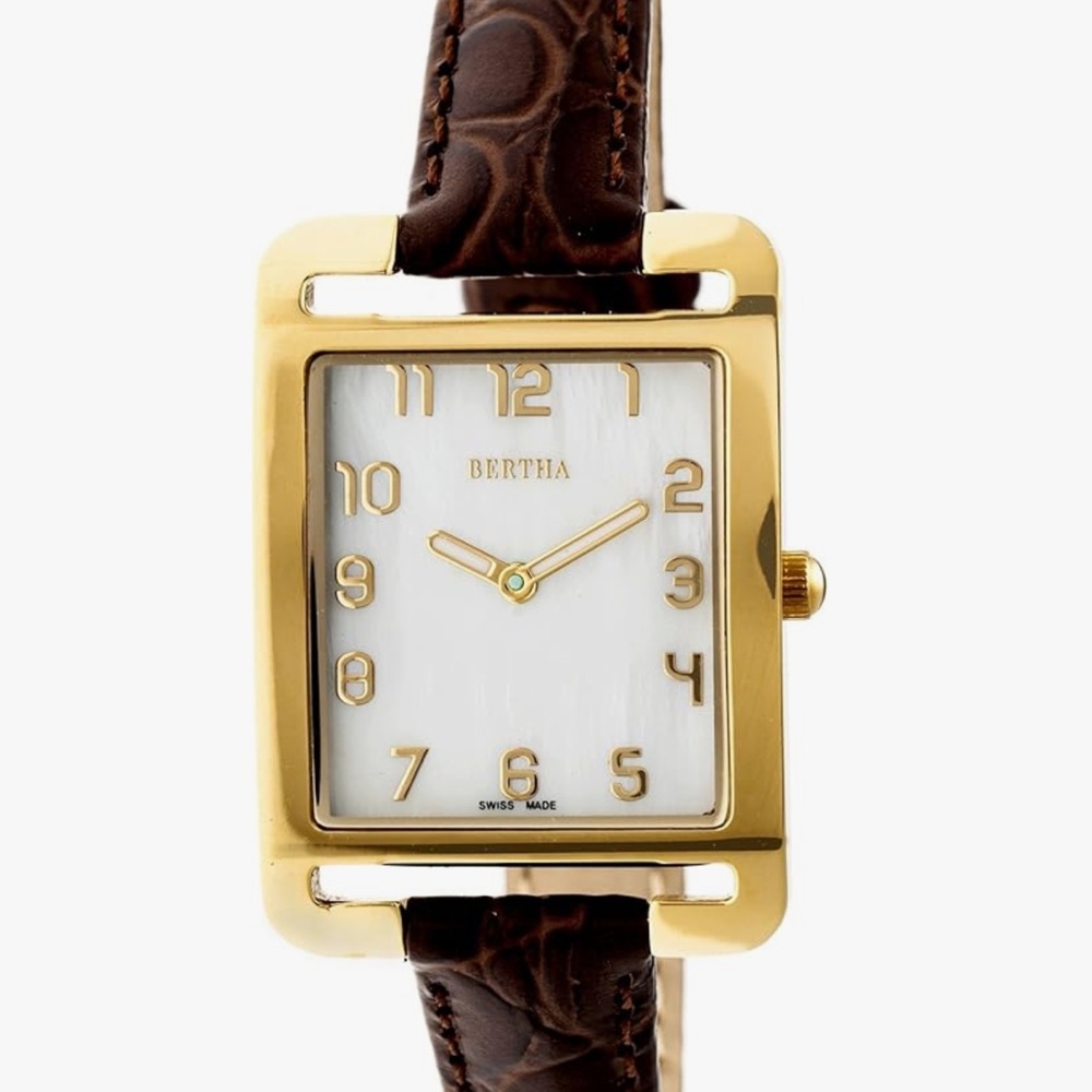 Bertha dark brown leather watch